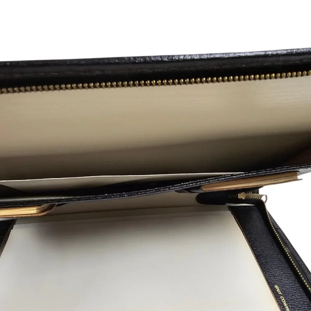 60S - 70S A.M.T. monogrammed black Split Cowhide Portfolio Folder